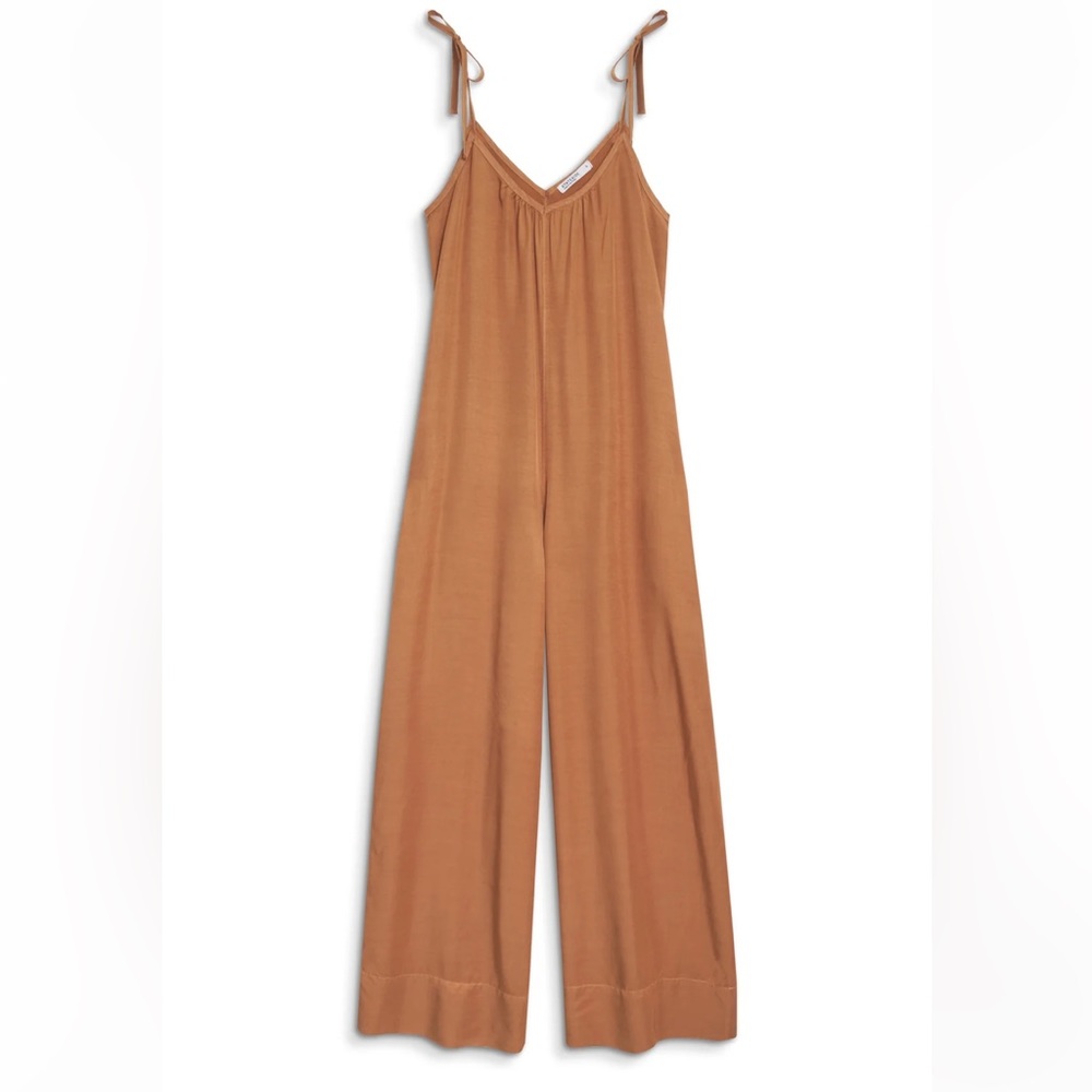 Stateside Viscose Satin Jumpsuit in Cafe
